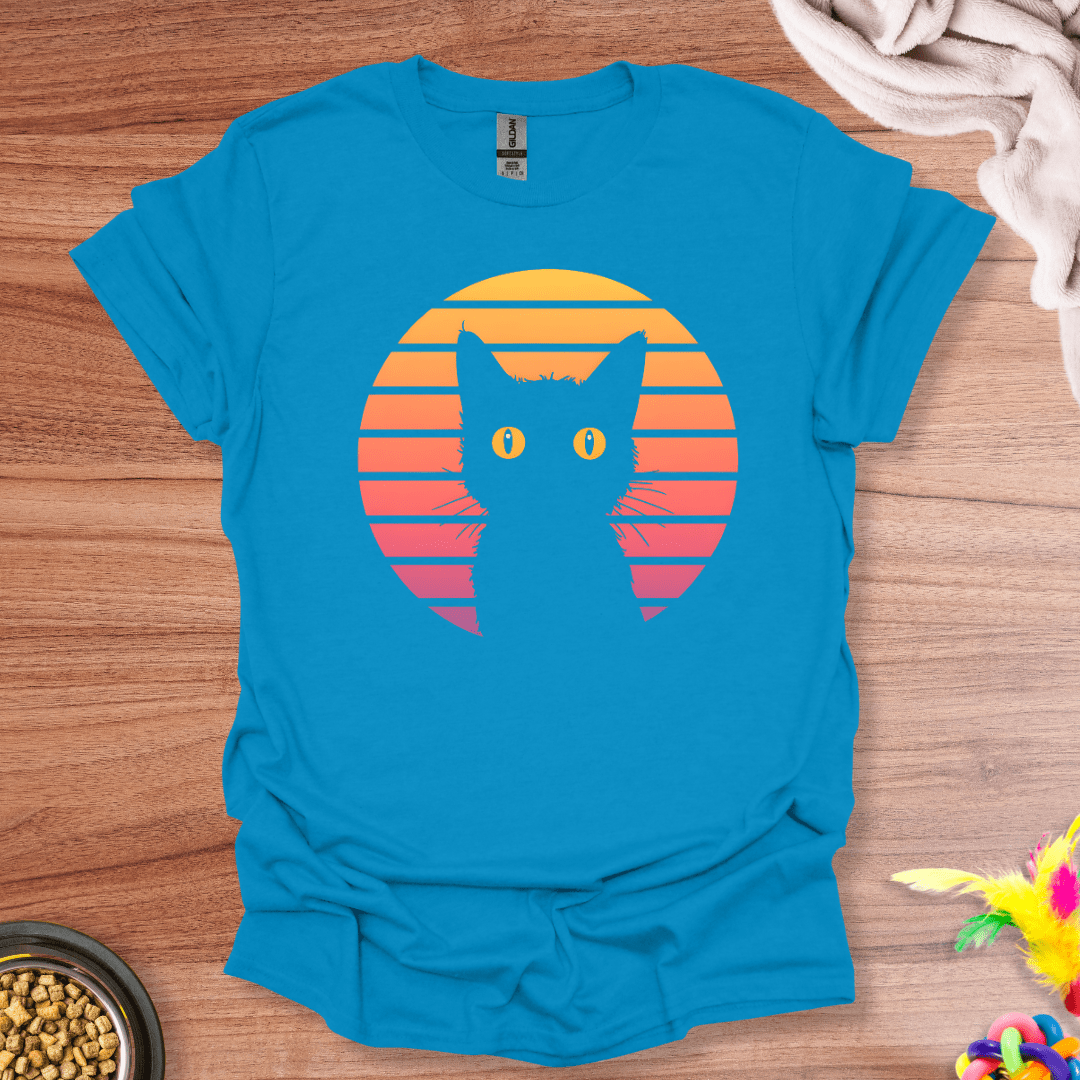 Retro Sunset Cat T-Shirt
