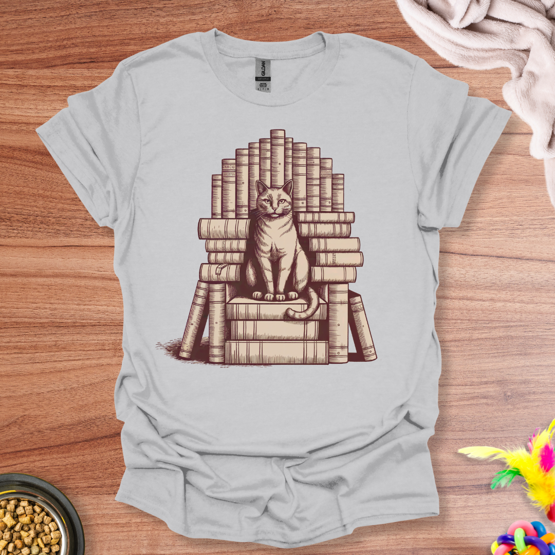 Cat Book Throne T-Shirt