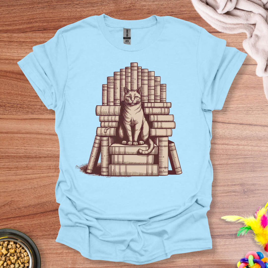 Cat Book Throne T-Shirt