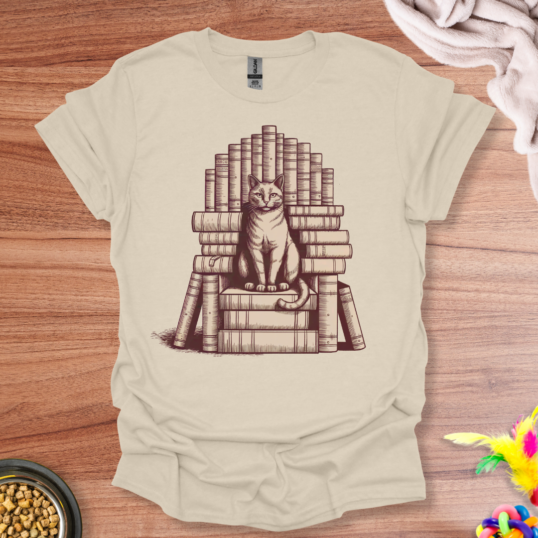 Cat Book Throne T-Shirt