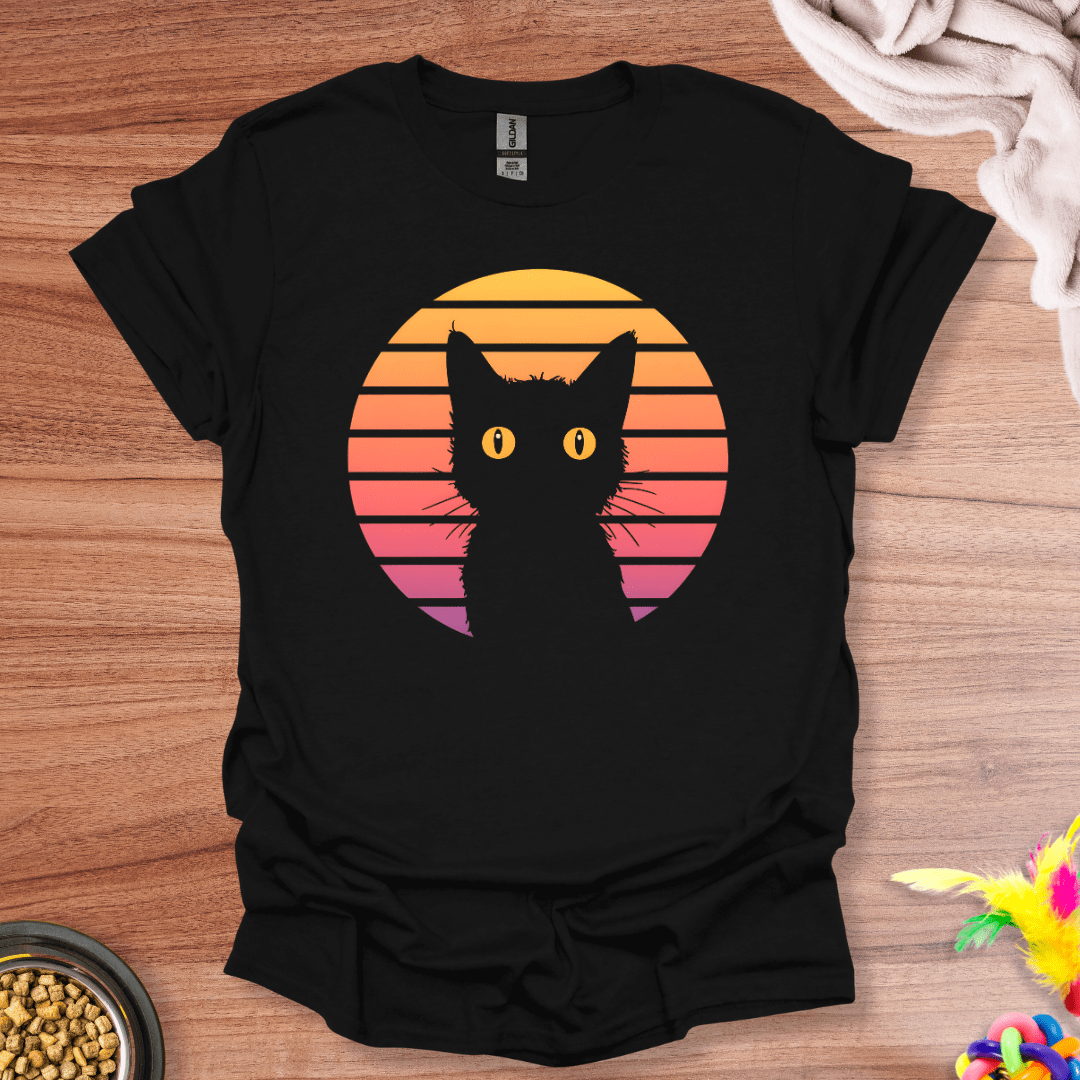 Retro Sunset Cat T-Shirt