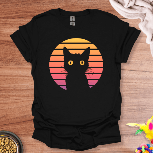 Retro Sunset Cat T-Shirt