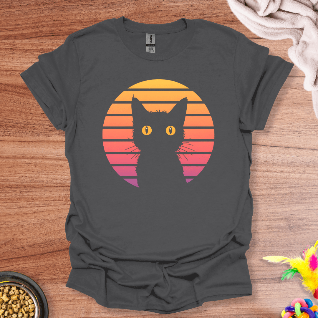 Retro Sunset Cat T-Shirt