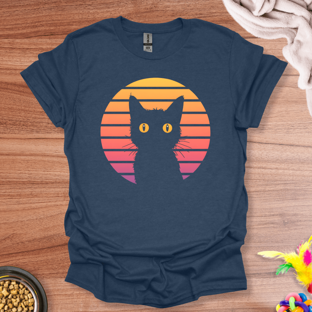 Retro Sunset Cat T-Shirt