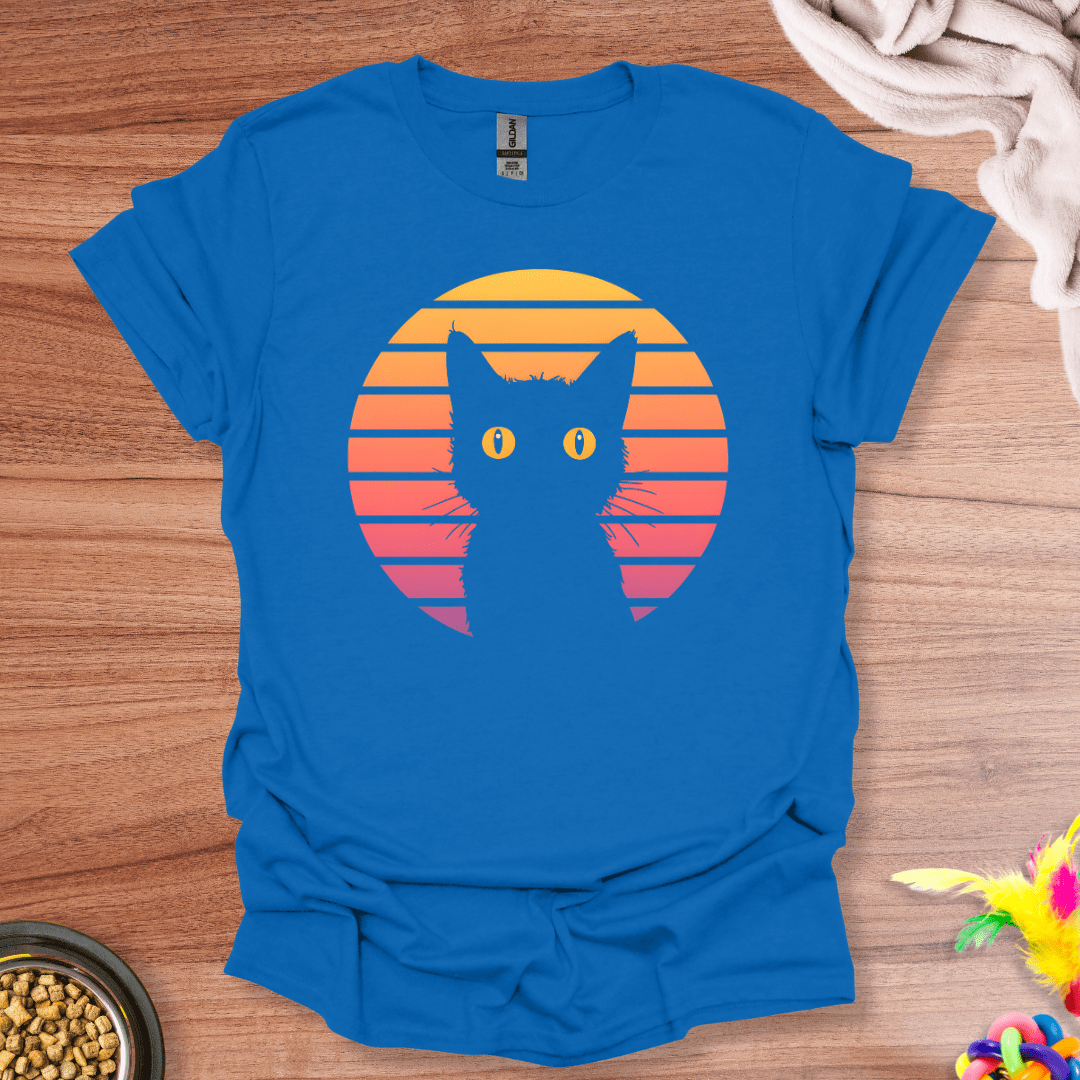 Retro Sunset Cat T-Shirt